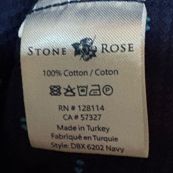 Stone Rose Dark Blue Patterned Shirt small - Picture 6 of 7